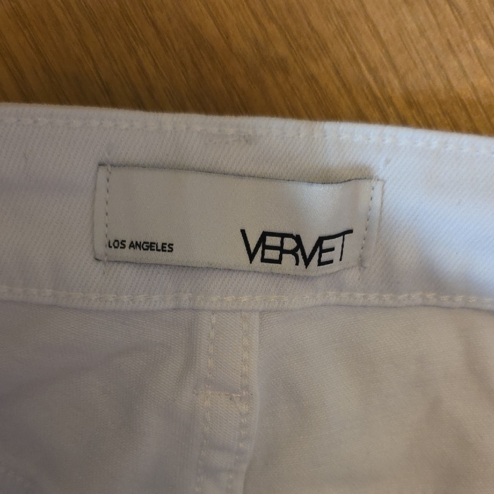 Women’s Skinny Jeans - White Frayed Hem - Picture 2 of 5
